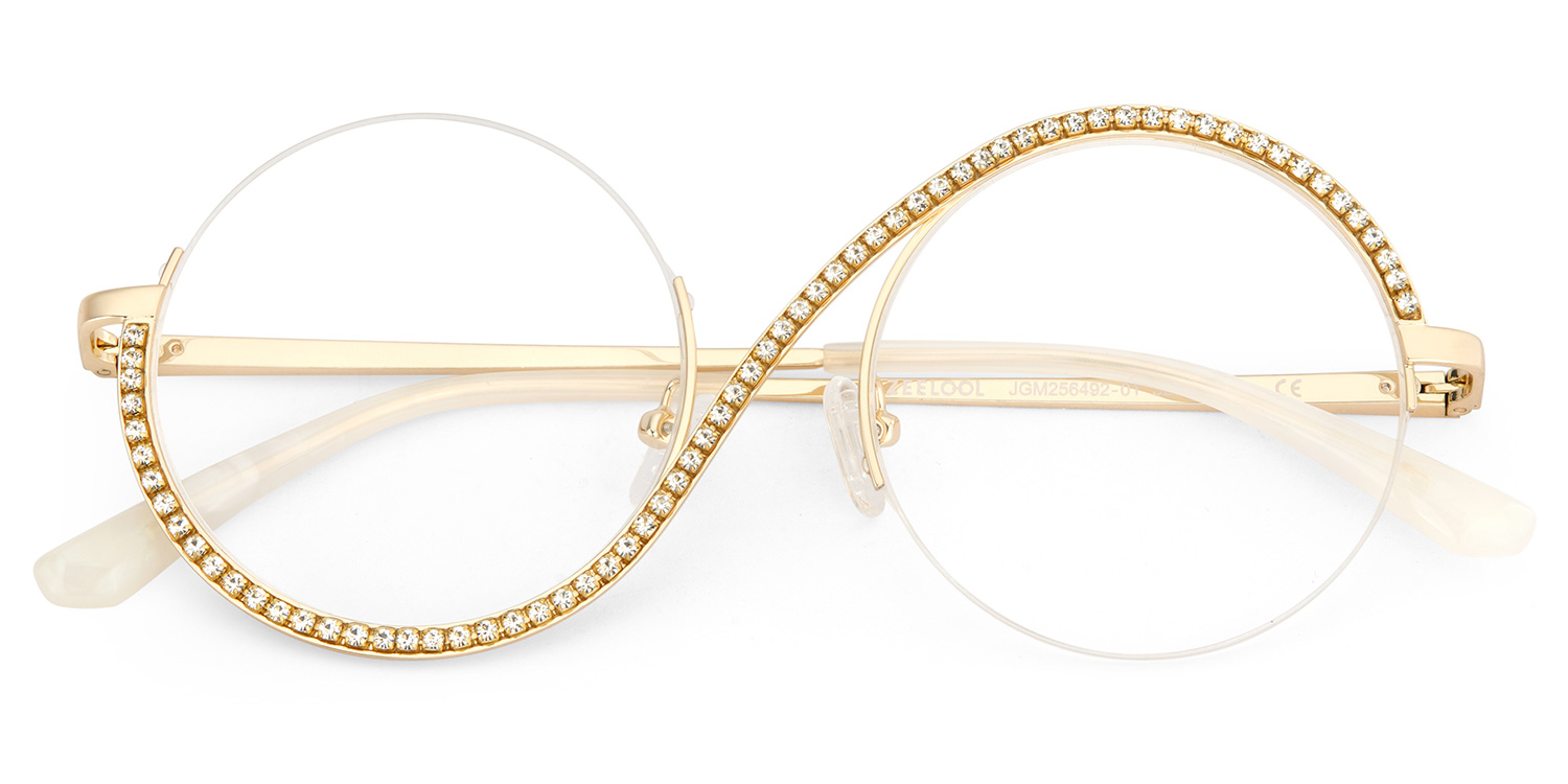 Women's Half Frame Glasses With Diamonds1