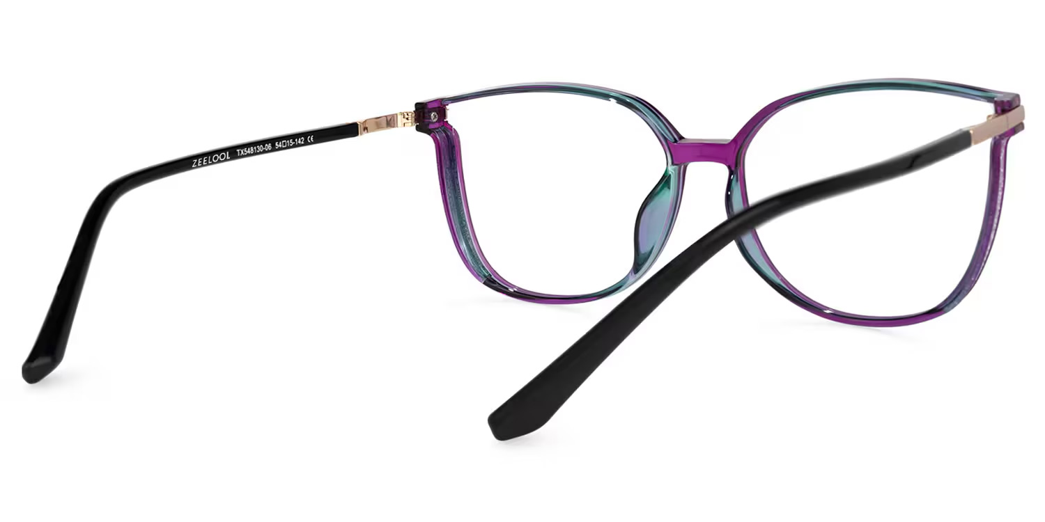 Rodz Square Purple Frame Glasses | ZEELOOL Canada4