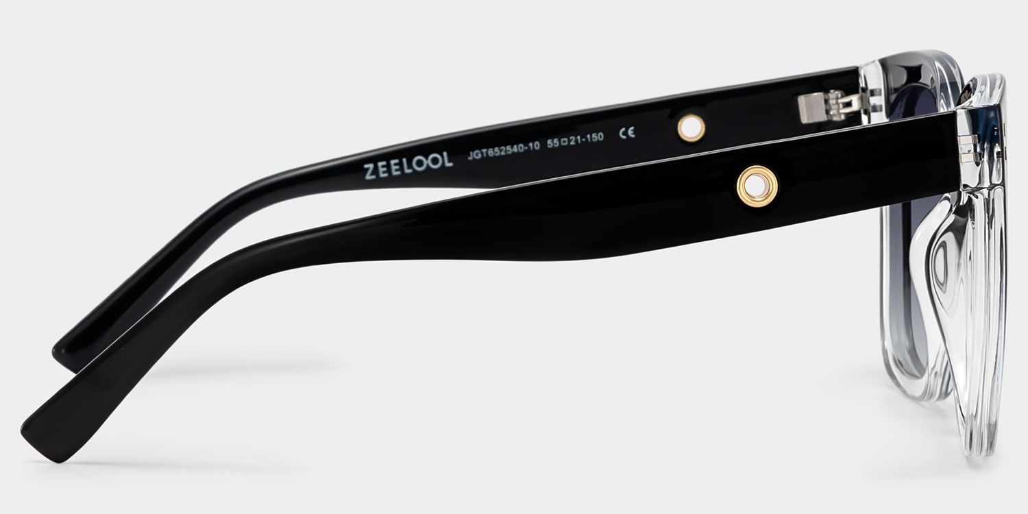 TR90 Ebony Eyeglasses, Ebony Square Glasses -Zeelool Glasses3