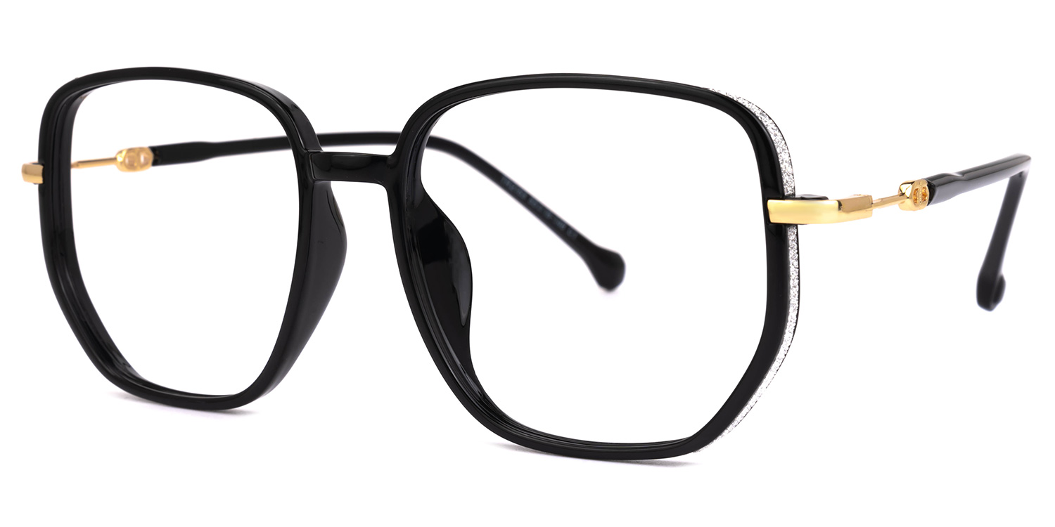 ZEELOOL Joana Geometric Black Glasses