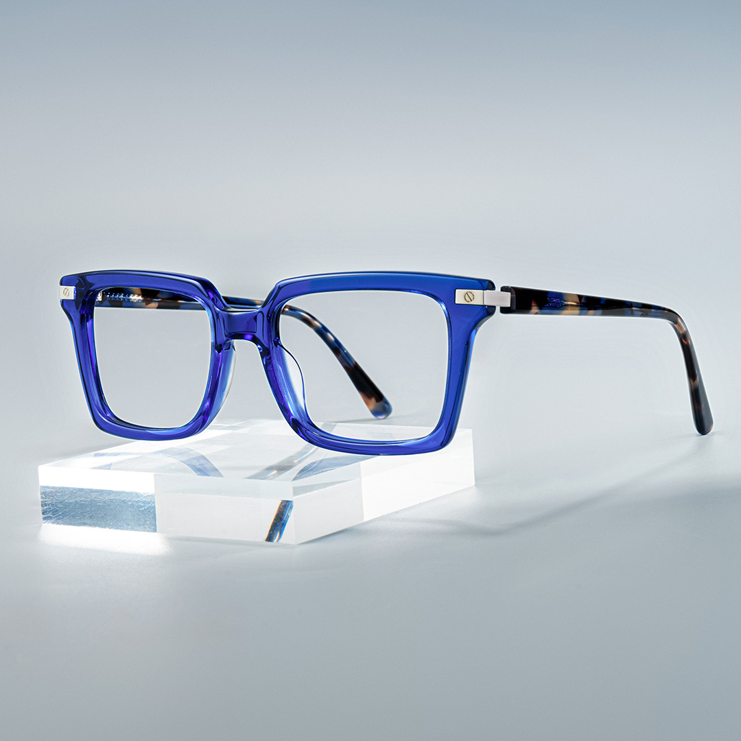Royal Blue Eyeglasses Frames With Square Shape0