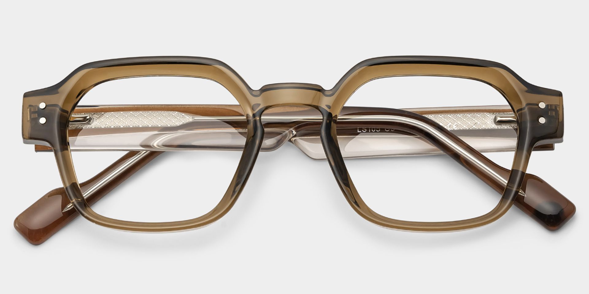Joy Brown Frame Glasses with Geometric Frame Online | ZEELOOL2
