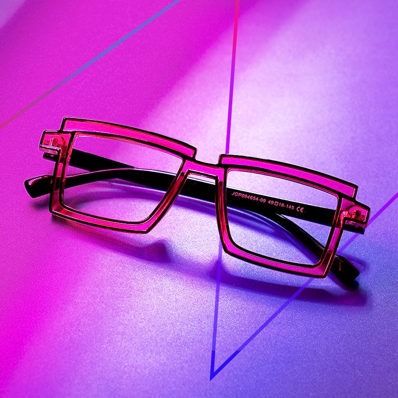 CyberPunk Zephyr Glasses in Purple Rectangle Design4