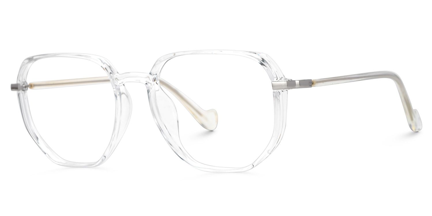 Maura Clear Eyeglasses in Geometric Glasses Frame1