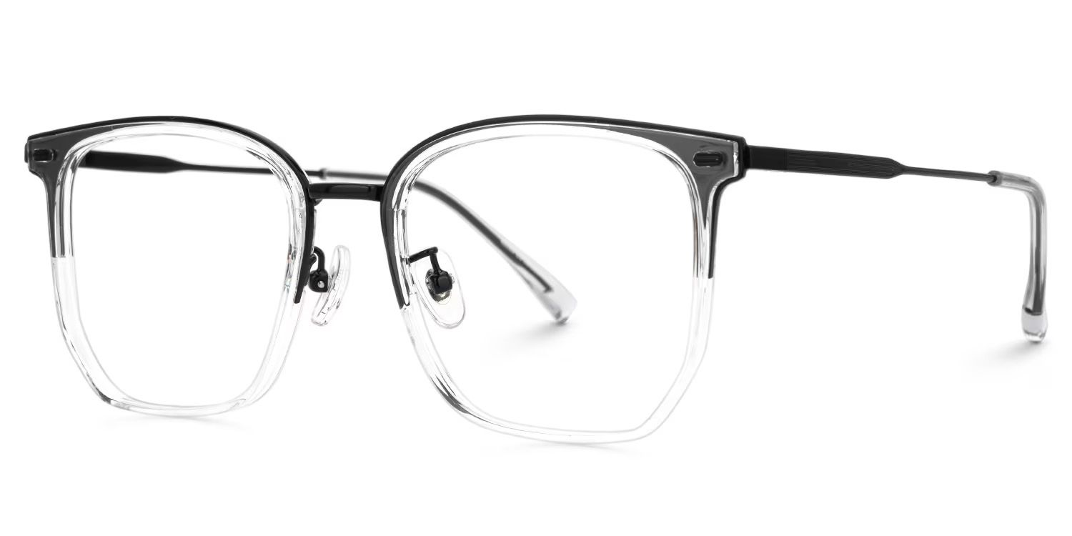 Roque Mixed-material Geometric Clear Frame Glasses | ZEELOOL Canada2