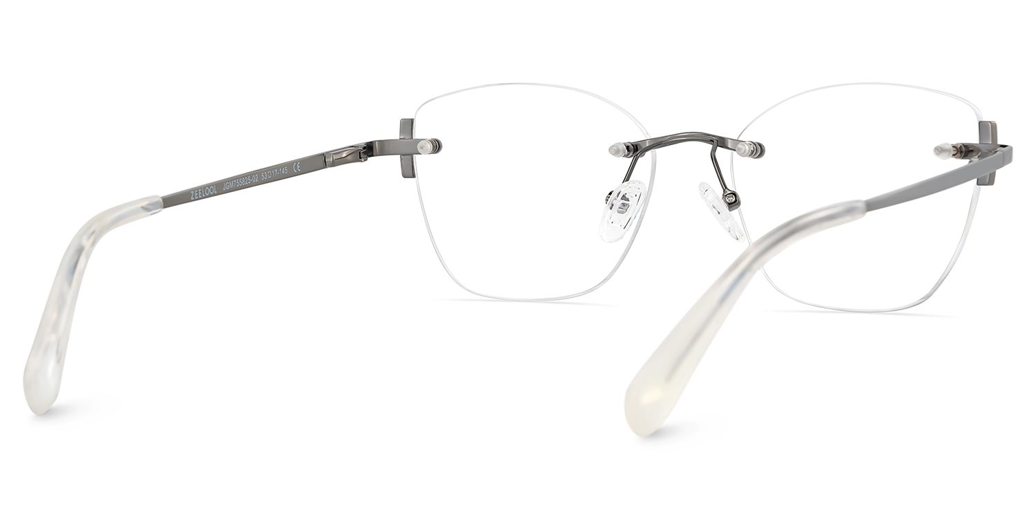 Silver Rectangle Jaxon Glasses with Rimless | ZEELOOL Canada5