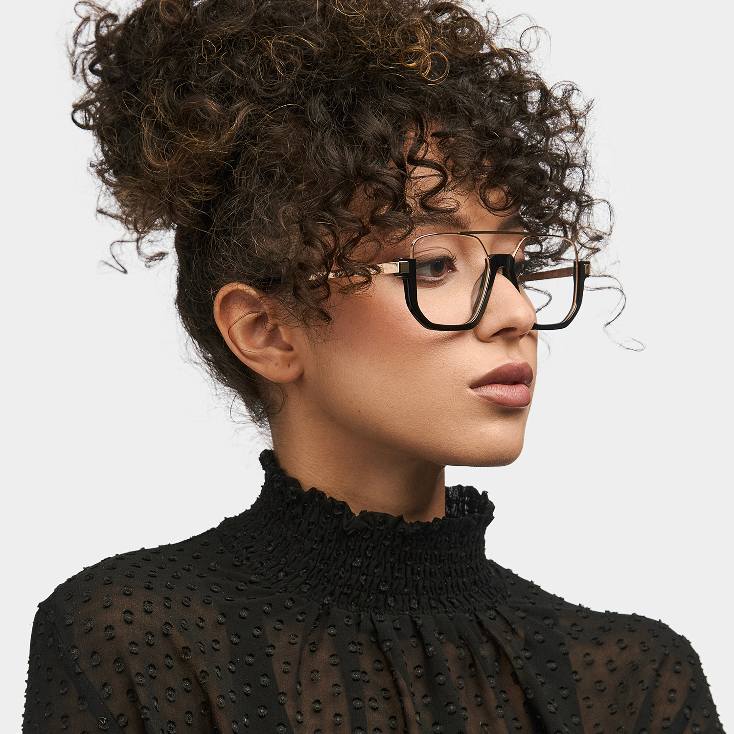Oromiya Aviator Black Gold Glasses1