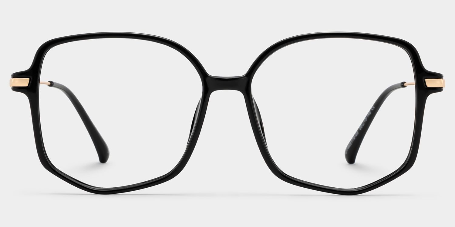 Payton Geometric Black Frame Glasses | ZEELOOL Canada0