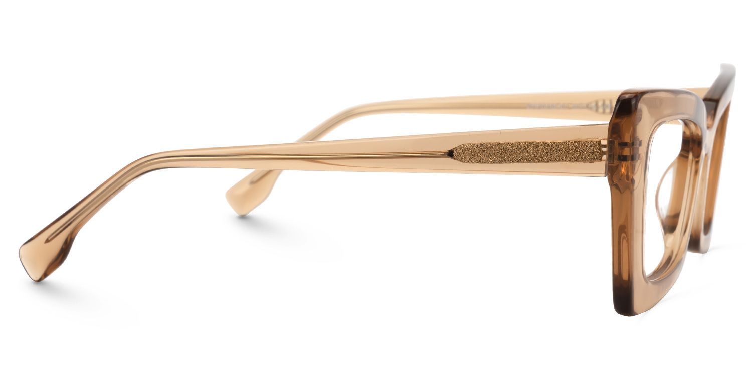 Newell Rectangle Translucent Brown Frame Glasses | ZEELOOL Canada2