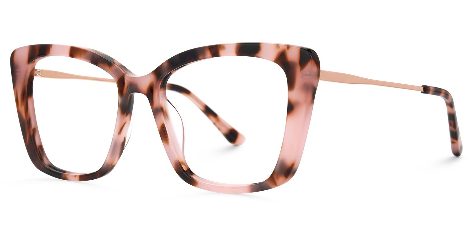 Sheyla Pink Tortoise Cat Eye Glasses for Women | ZEELOOL Canada2