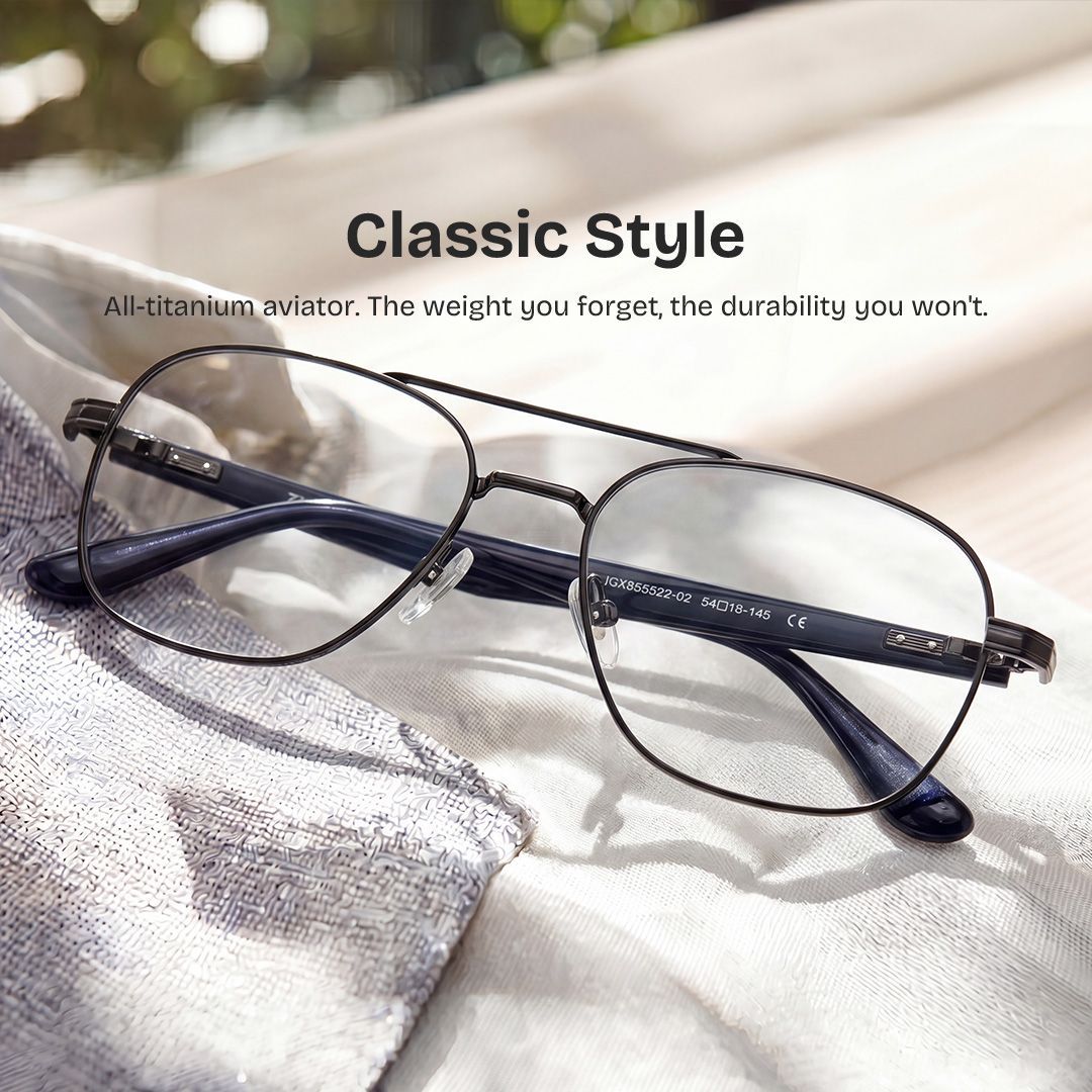 Anderson All Black Aviator Glasses for Men | ZEELOOL0