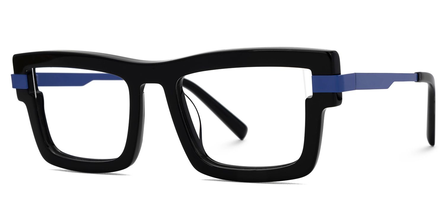 Yahia Black Rectangle Glasses for Men | ZEELOOL Canada2