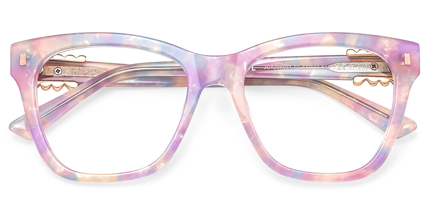 Square Purple Eyeglasses- Mae Acetate Frame Glasses1