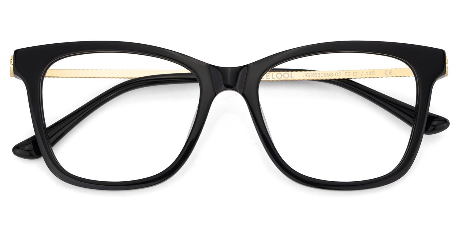 Large Rectangle Eyeglasses With Woven Metal Temples2