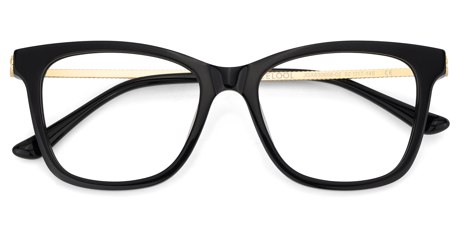 Large Rectangle Eyeglasses With Woven Metal Temples2