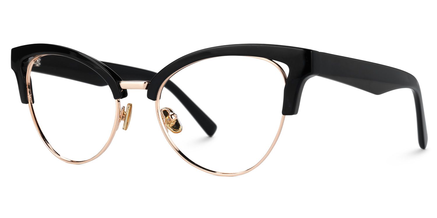 Charlene Browline Cateye Black EyeGlasses | ZEELOOL Canada1