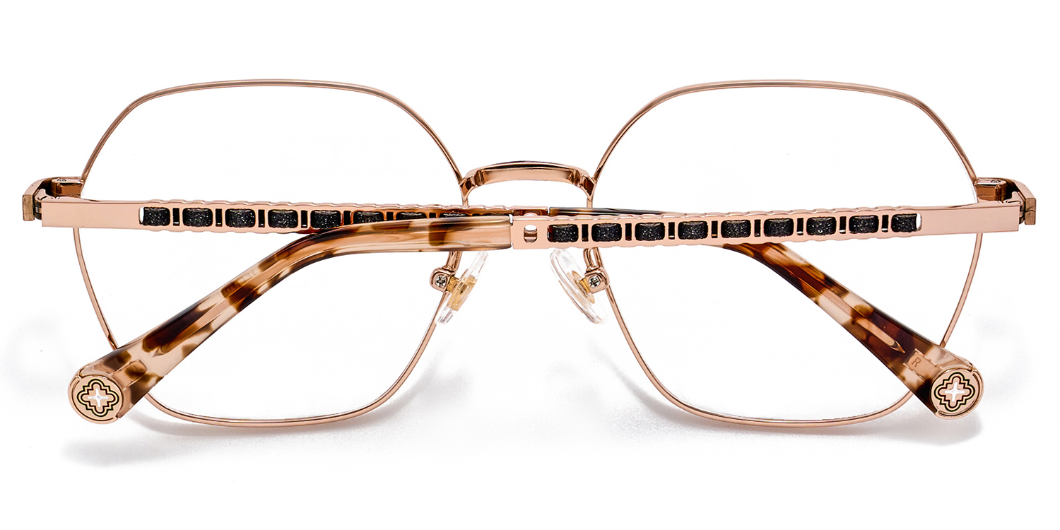 Dunbar Geometric Rose Gold Glasses4