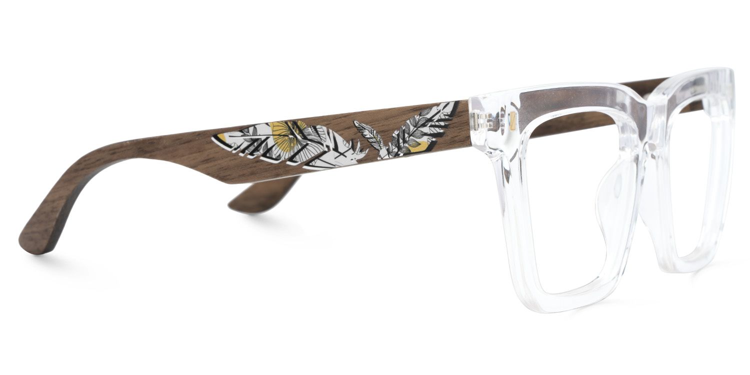 Rectangle Vintage Glasses With Wood Temples4