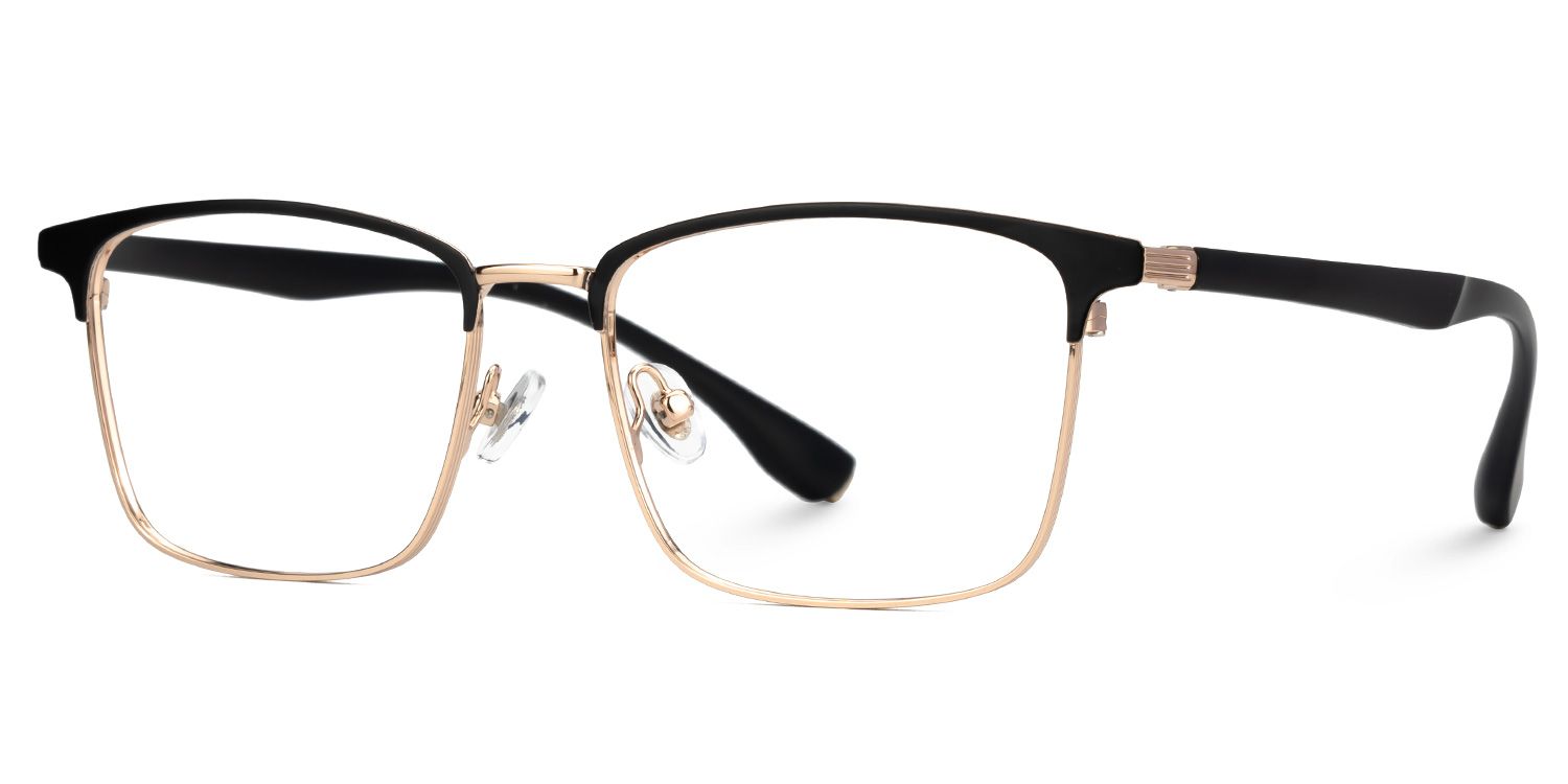 Eaddy Gold Eyeglasses with Rectangle Shape | ZEELOOL Canada1