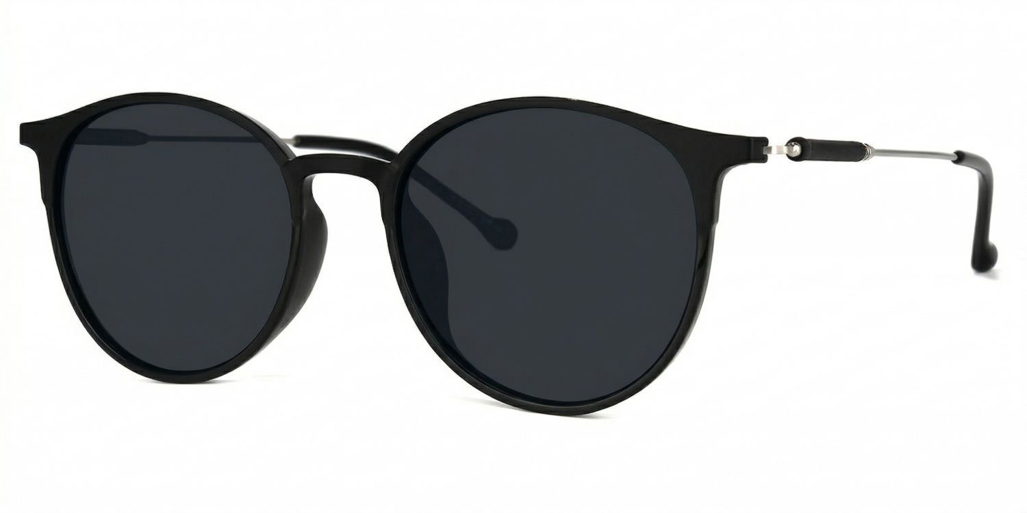 Gamble Round Black Glasses | Zeelool Glasses1