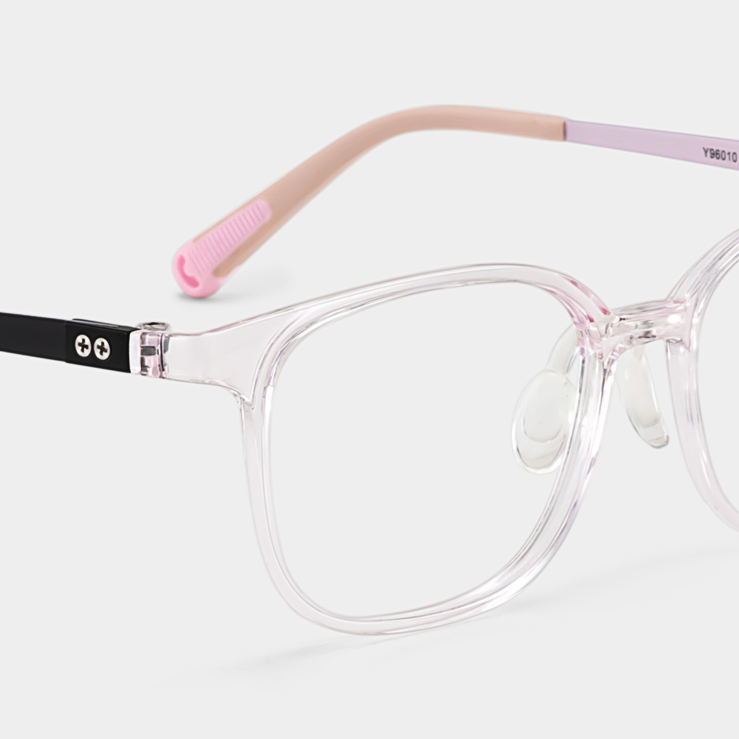 Lane Rectangle Pink Clear Glasses4