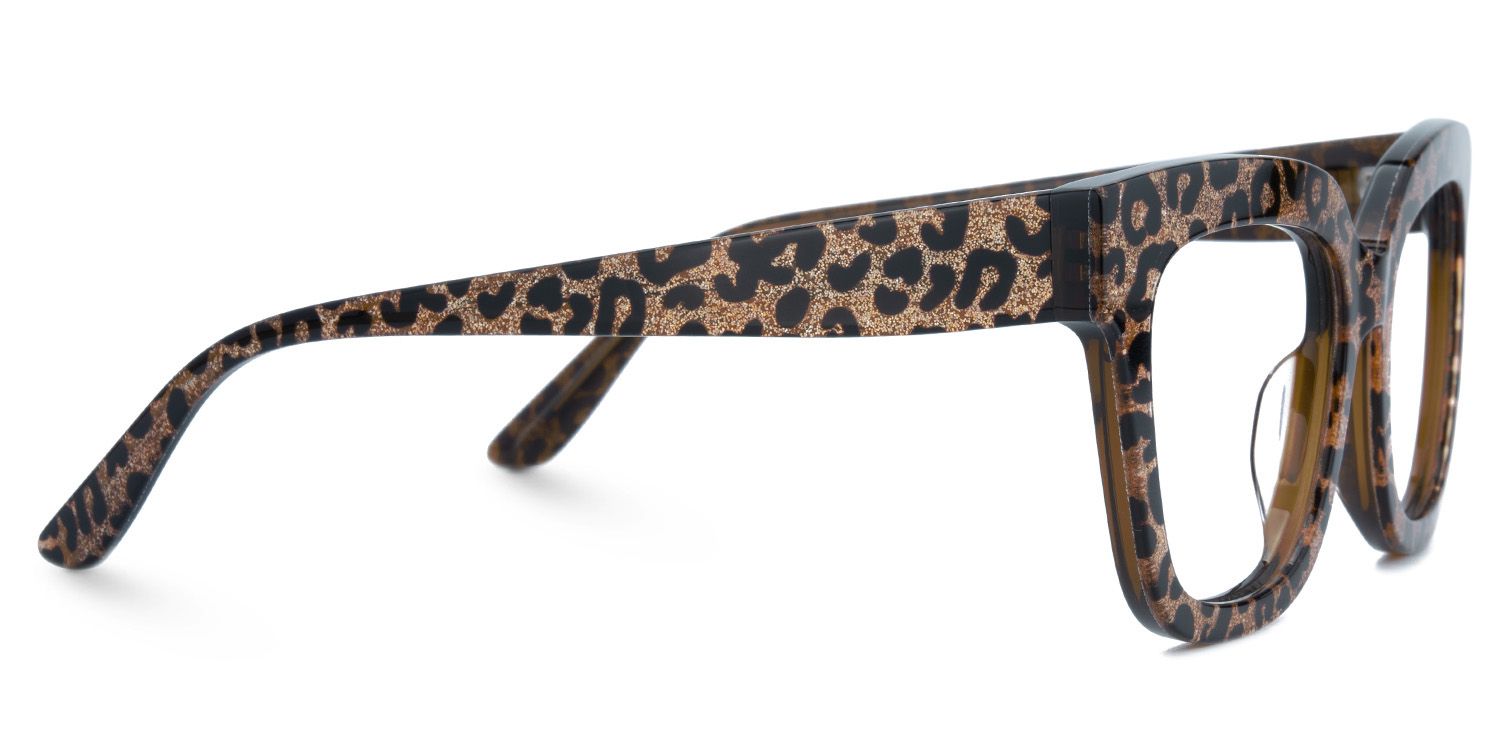 Designer Brown Leopard Square Prescription Glasses2