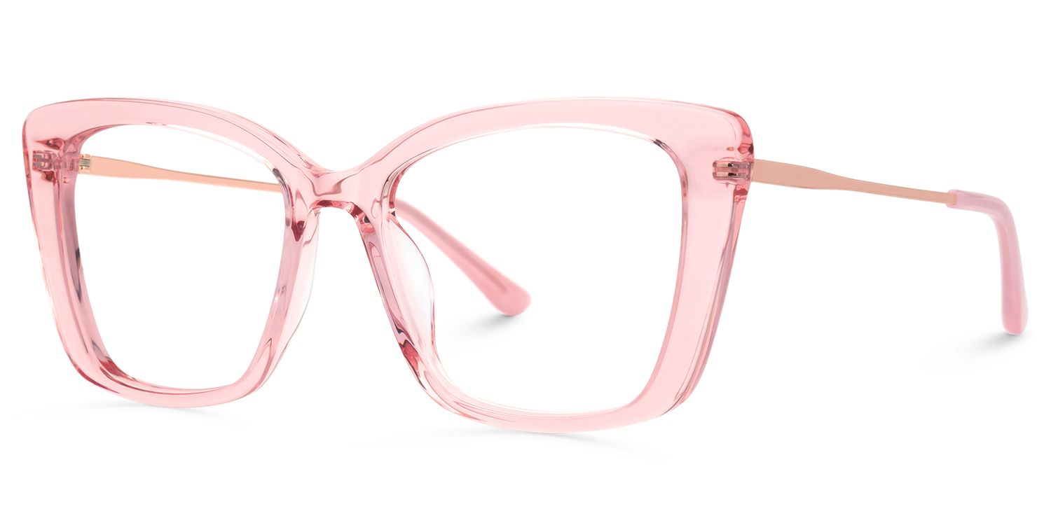 Sheyla Cat Eye Transparent Pink Frame Glasses For Women | ZEELOOL Canada2
