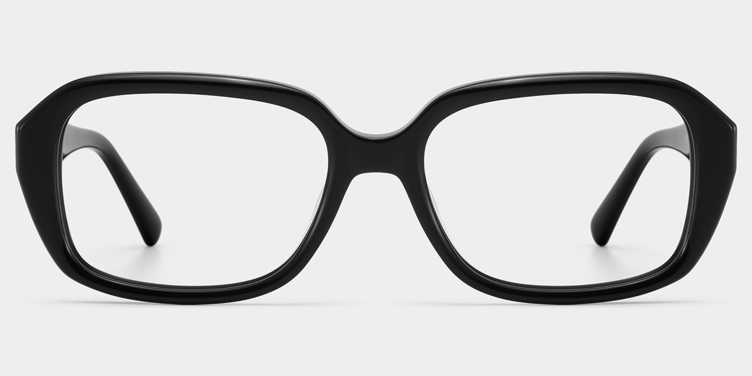 Rowan Black Full Rim Rectangle Eyeglasses for Women | ZEELOOL2