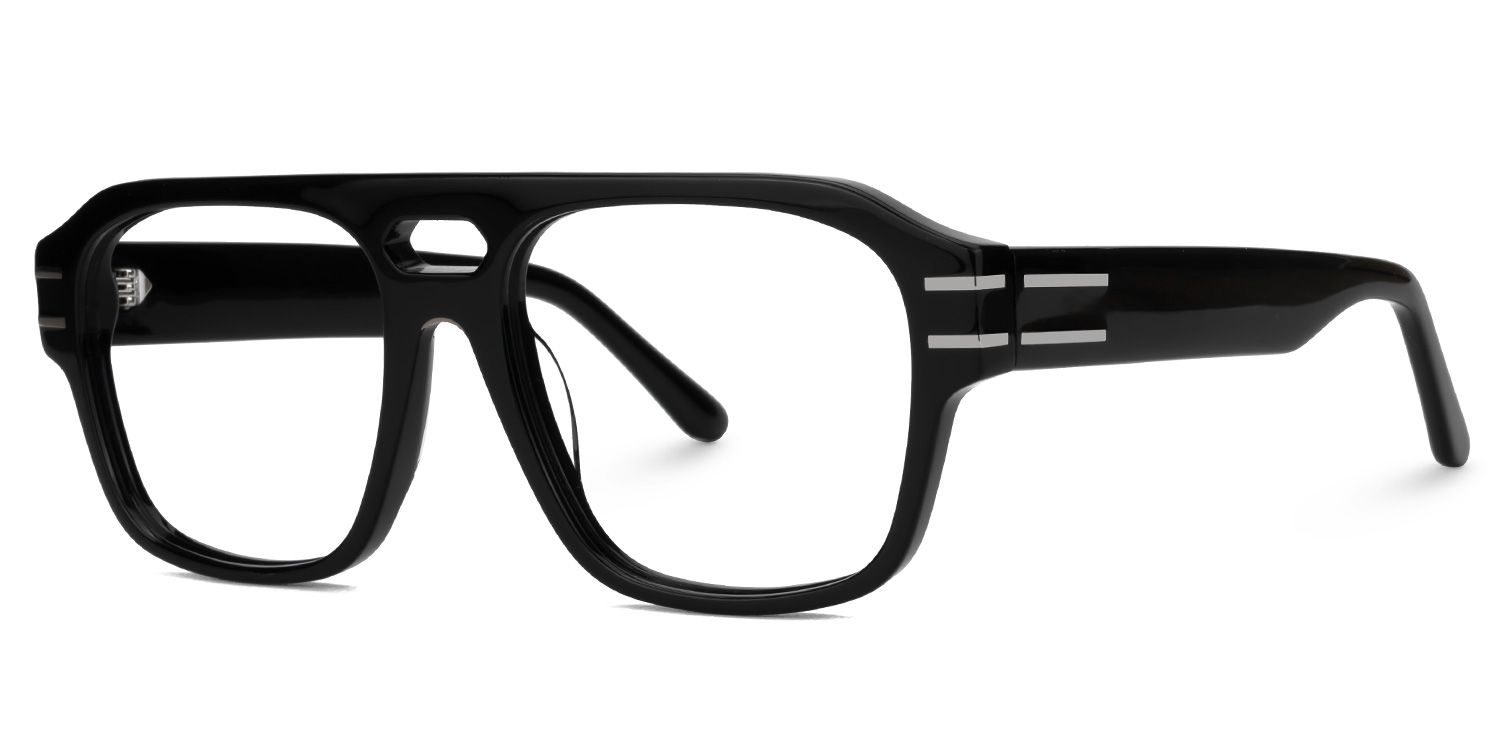 Haque Black Eyeglasses with Aviator Shape | ZEELOOL Canada1