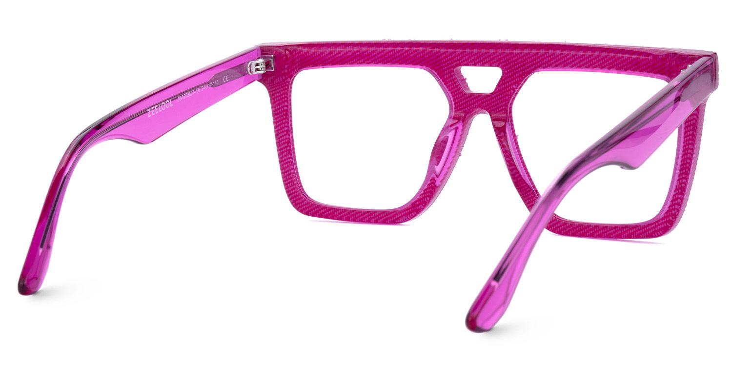 Rubin Hot Pink Denim Eyeglasses | ZEELOOL Canada3