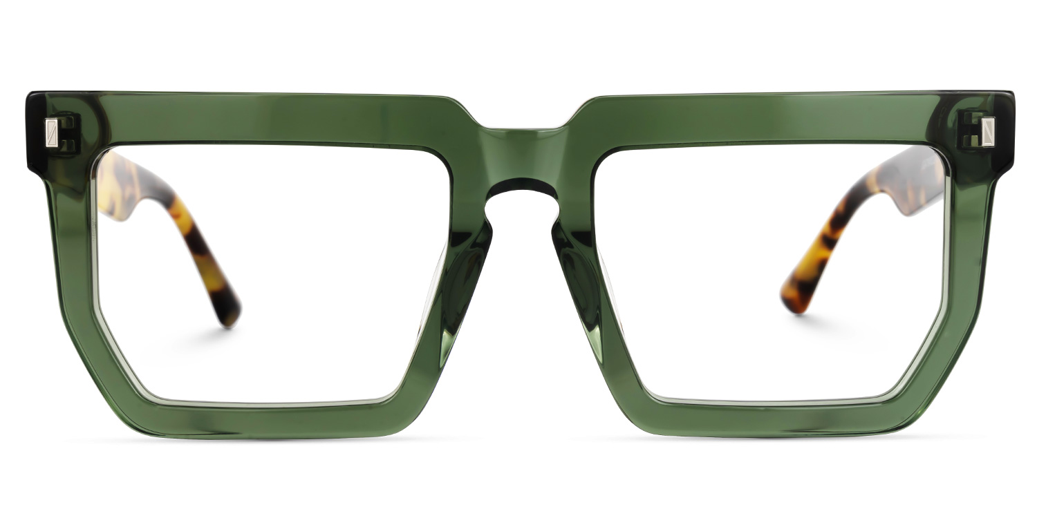Daniela Rectangle Green Glasses1