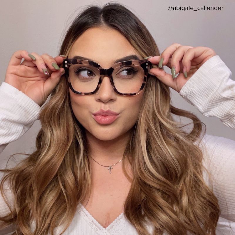 Minguela Square Cheetah Print Tortoise Glasses | Zeelool7