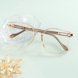 Simoni Round Beige Glasses0