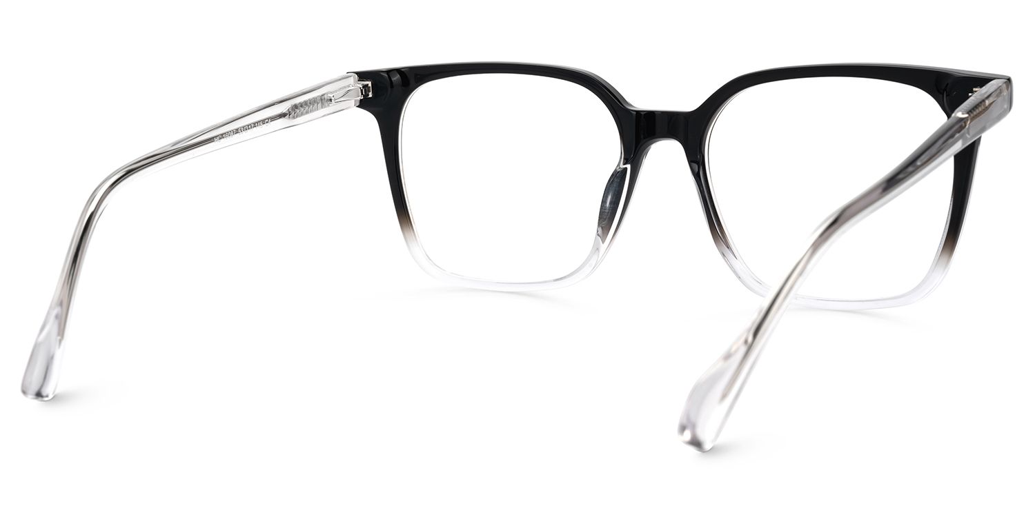 Square Black Gradient Clear Acetate Eyeglasses Frames4