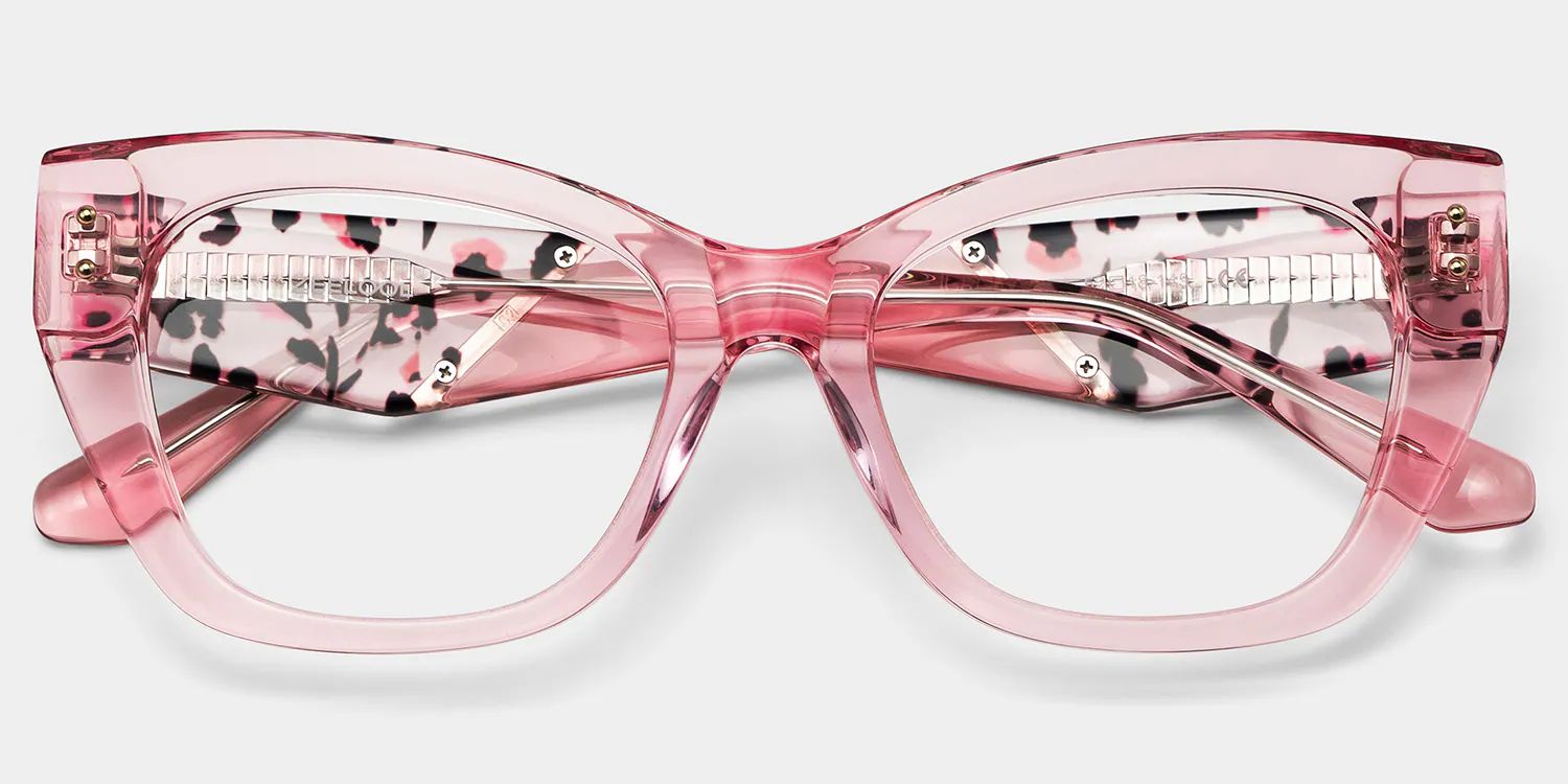 Skylar Clear Pink Frame Glasses with Butterfly Frame Online | ZEELOOL CANADA3