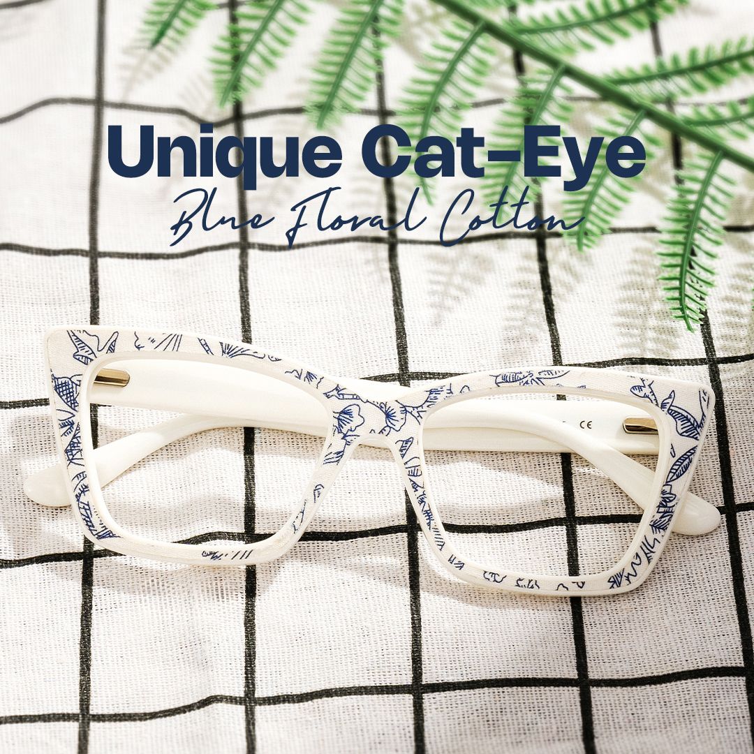 Blue Pattern Frame Glasses - Mcnatt on Sale | Zeelool0