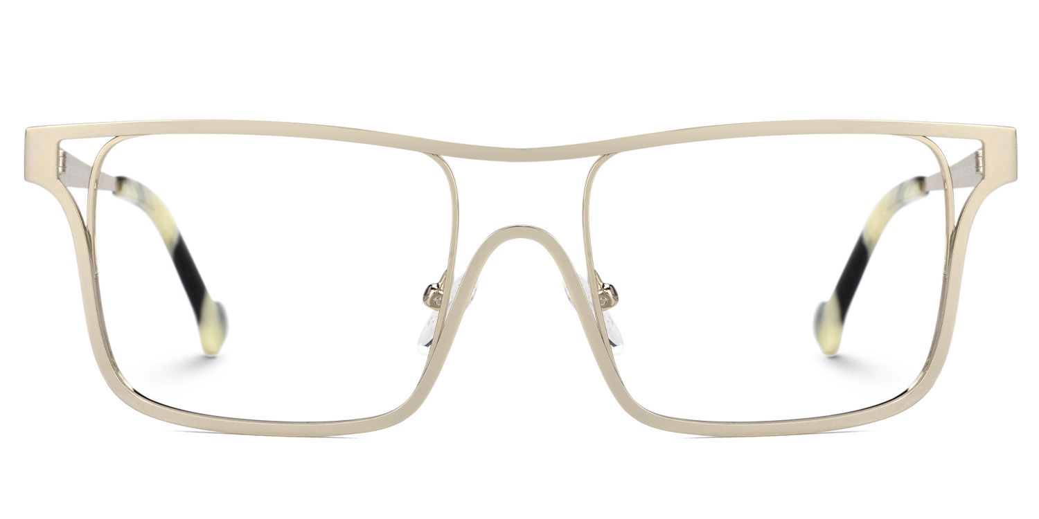 Nova Wide Matte Gold Glasses with Rectangle Frames | ZEELOOL Canada0