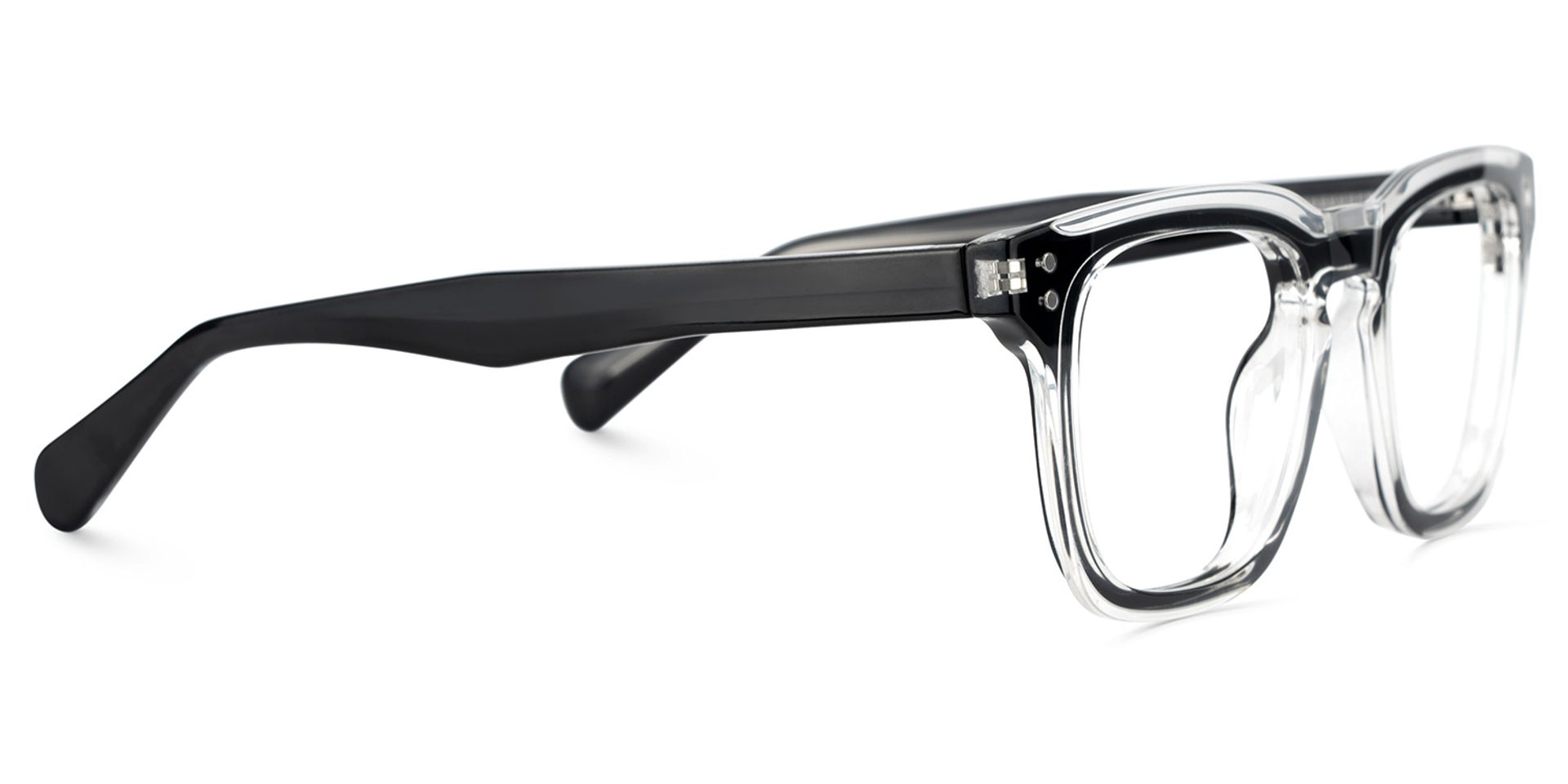 Tr90 Eyeglasses Frames With Rectangle Shape and Black Crystal Color4
