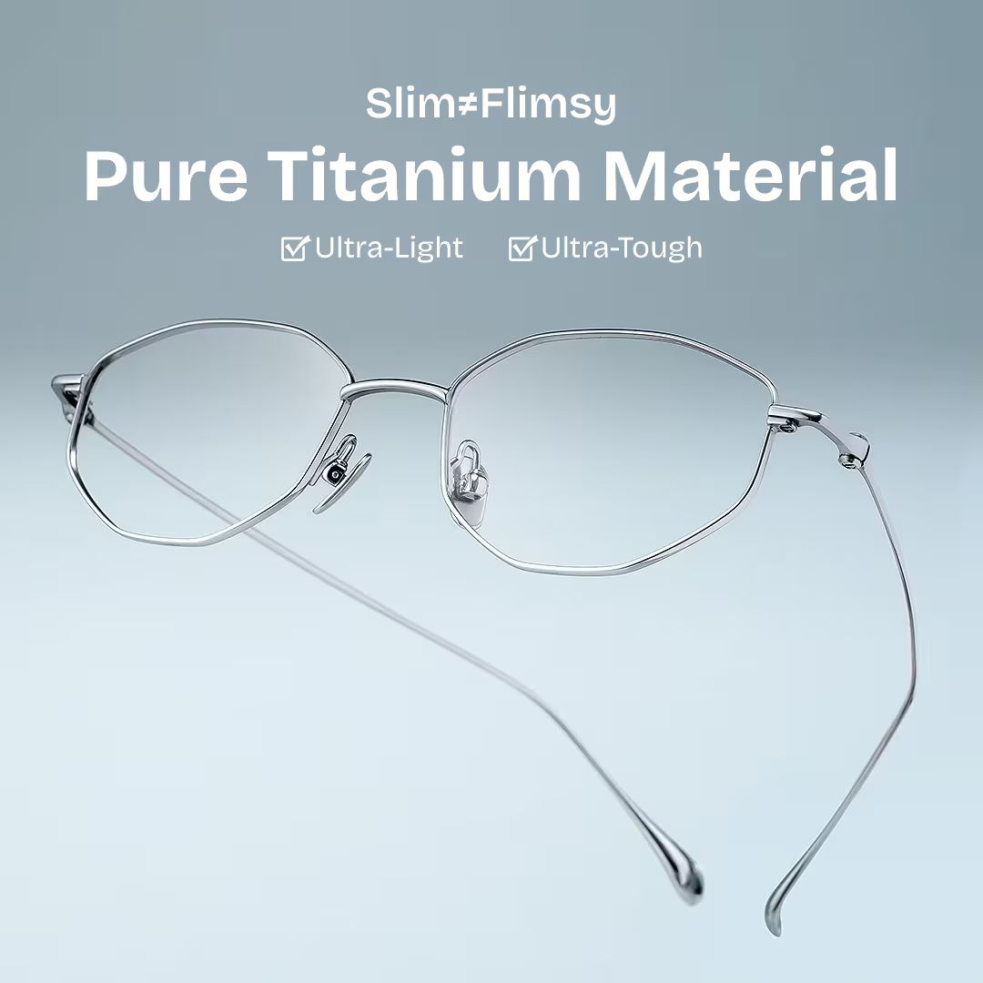 Everett Silver Frame Glasses with Geometric Frame Online |  ZEELOOL CANADA1