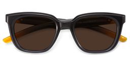 Lyric Black Yellow Rectangle Sunglasses1