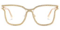Shine Square Gold White Glasses1
