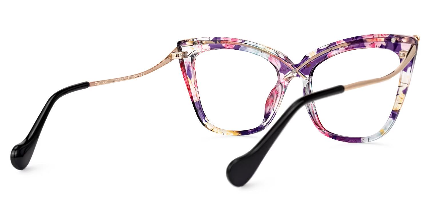 Winston Butterfly Purple-Floral Eyeglasses & Glasses Frames3