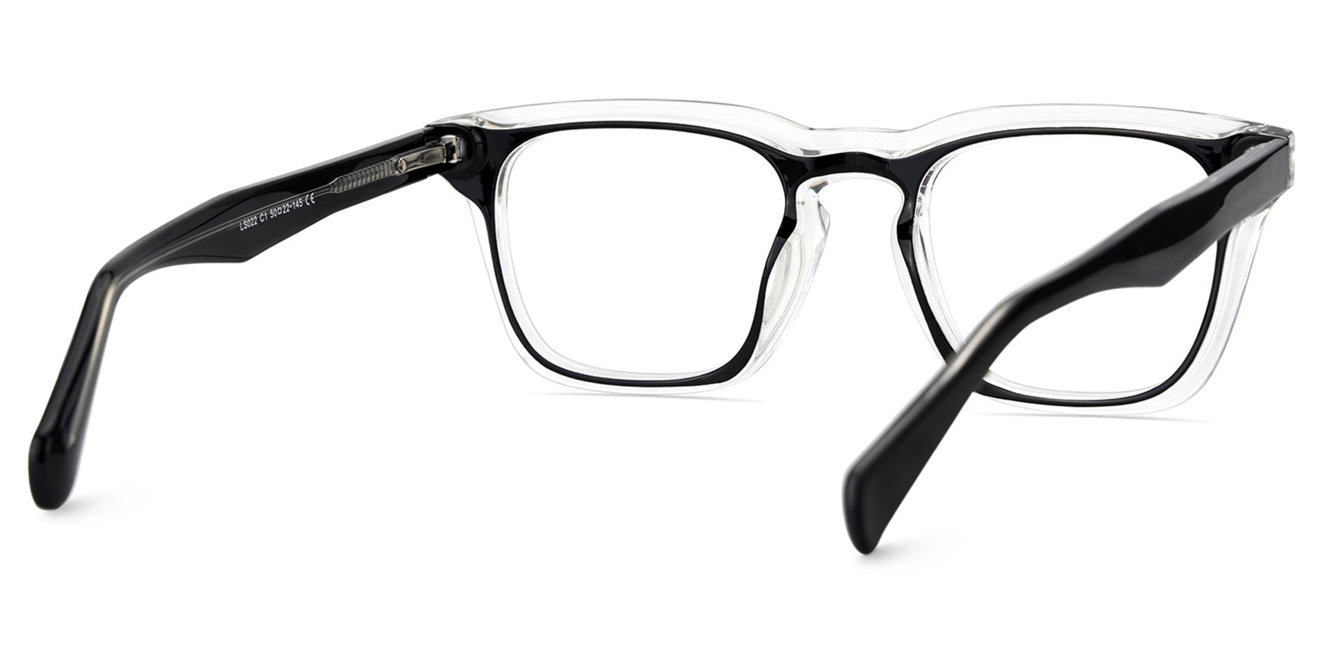 Tr90 Eyeglasses Frames With Rectangle Shape and Black Crystal Color5