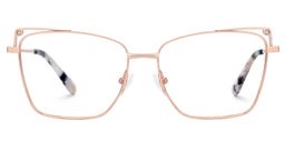 Loraine Rectangle Rose Gold Glasses0