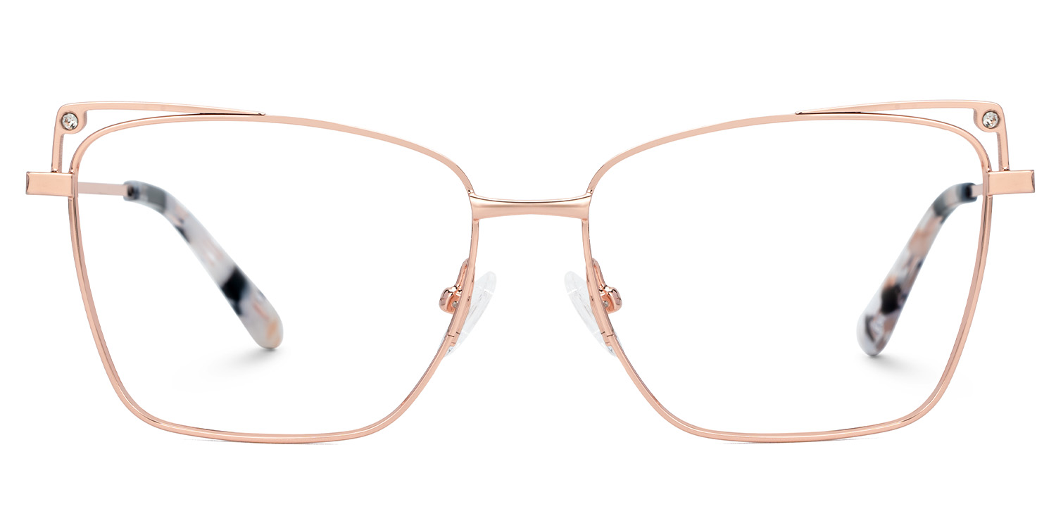 Loraine Rectangle Rose Gold Glasses0
