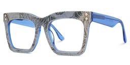 Porsha Square Blue Glasses2