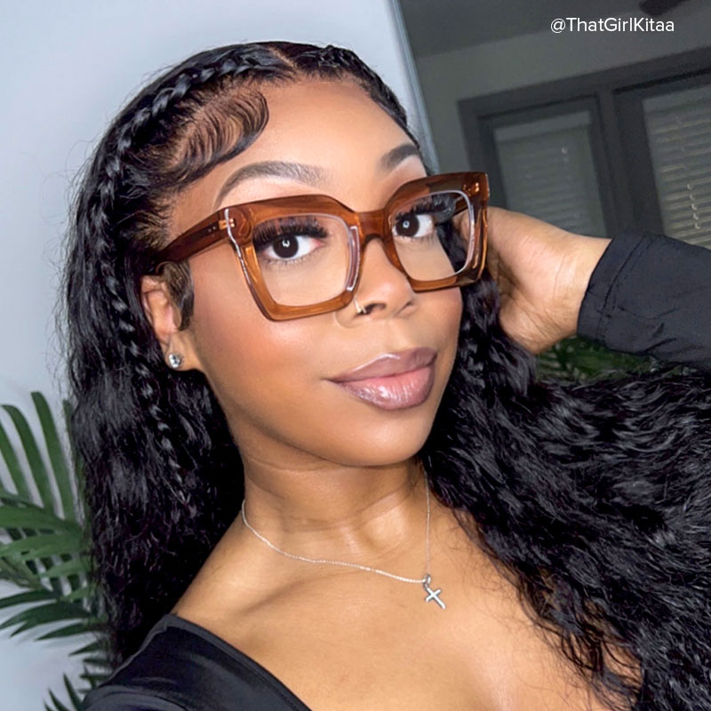 Lobo Square Champagne Eyeglasses & Glasses Frames9