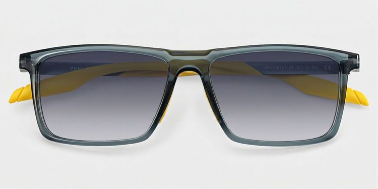 Active Blue Yellow Rectangle Sunglasses