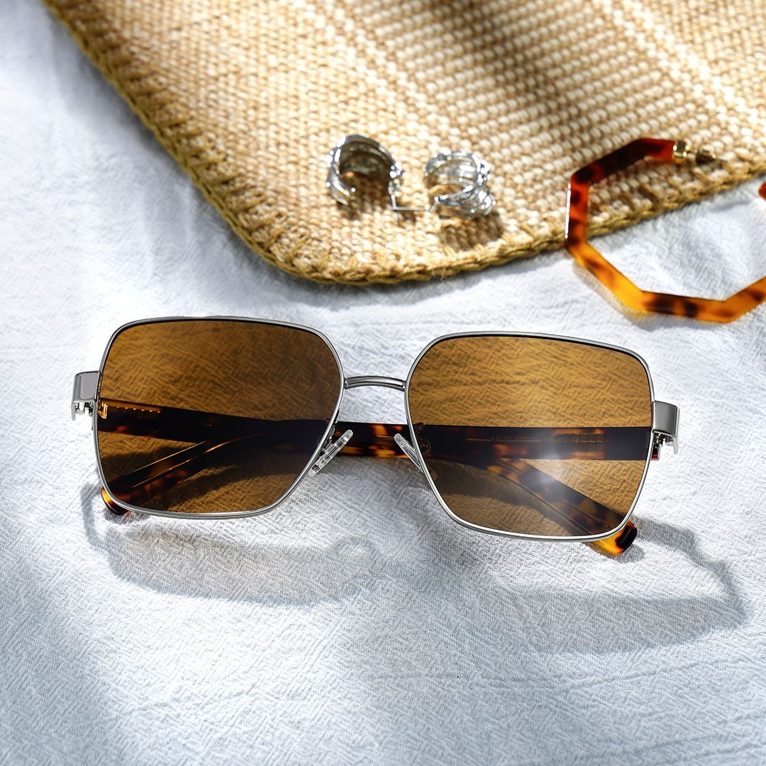 Sahara Square Brown Sunglasses for Women & Men | ZEELOOL CA0