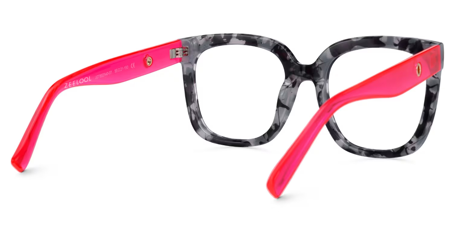 TR90 Ebony Eyeglasses, Ebony Square Glasses -Zeelool Glasses3